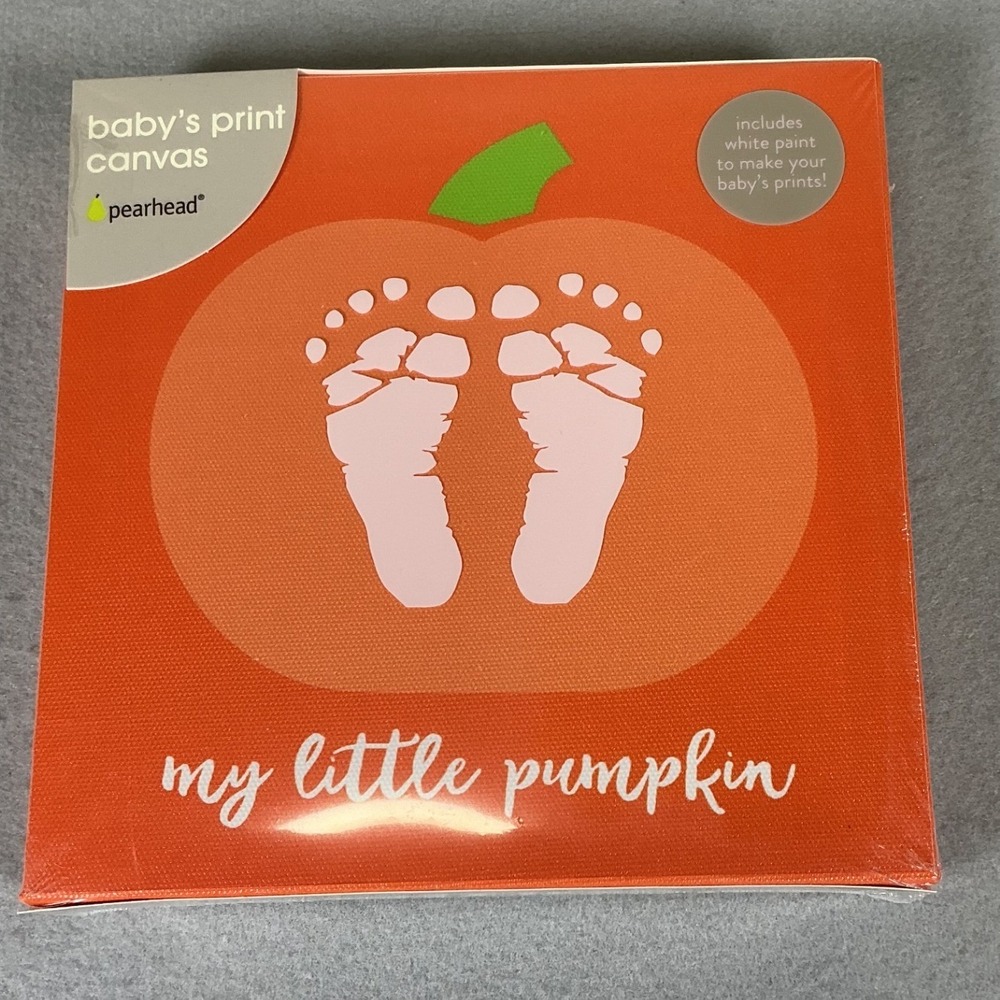 Pearhead Baby Print Canvas My Little Pumpkin Footprint Kit‎ New